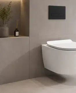 Záchody CERANO - WC závesné Felci, Rimless + Slim/UF sedátko - biela lesklá - 53x37 CER-417377