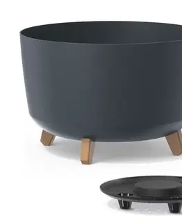Kvetináče a truhlíky NABBI DGRL400 plastový kvetináč na nožičkách 39 cm antracit