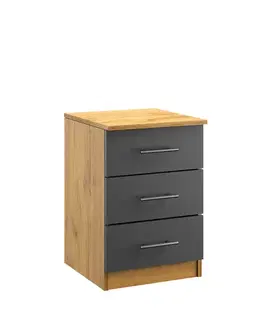 Komody a skrinky KANTOR KIT skrinka do kancelárie N02, antracit / dub Apalačský