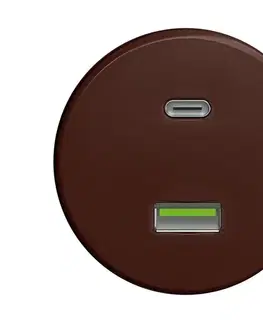 Predlžovacie káble Reblig - Retro USB zásuvka A+C bez rámčeka hnedá H/USB