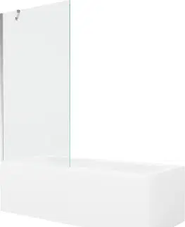 Sprchové dvere MEXEN/S - Cubik obdĺžniková vaňa 170 x 70 cm s panelom + vaňová zástena 90, transparent, chróm 550317070X9509000001