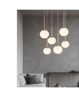 Svietidlá Ondaluce - Luster na lanku JEWEL 6xE14/10W/230V priemer 55 cm zlatá/biela SO.JEWEL/R-6ORO
