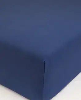 Plachty MKLozkoviny.sk Jersey plachta s elastanom Deluxe 200 × 200 cm – tmavomodrá