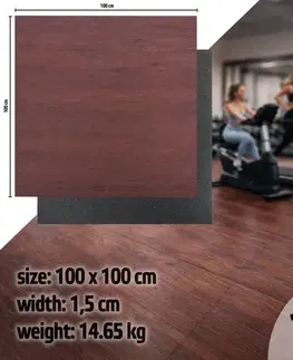 Podložky na cvičenie Záťažová podložka inSPORTline Luxteko Flat 100x100x1,5 cm drevo