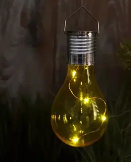 Solárne dekoračné lampy Solárna lampa GLE90899 LED – METAL, D:  8cm, H: 15cm
