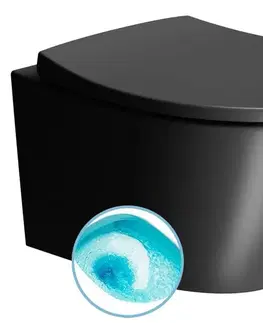 Záchody GSI - MODO závesná WC misa, Swirlflush, 37x52cm, čierna dual-mat 981626
