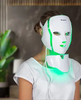 Lampy pre svetelnú terapiu Ošetrujúca LED maska na tvár a krk inSPORTline Hilmana