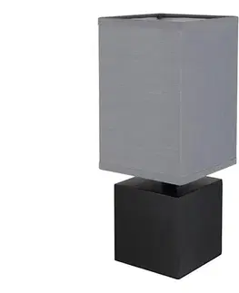 Lampy Globo 21628ALU - Stolová lampa VALENTINO 1xE27/7W/230V čierna/antracit 21628ALU