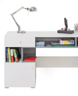 Moderné kancelárske stoly Písací stôl Sigma Si10  Biely Lux/betón