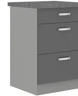 Kuchynské skrinky stojace Skrinka do kuchyne Grey 60d 3s bb sivá