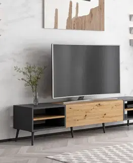 TV stolíky STREAM TV stolík na nožičkách, dub Artisan / antracit