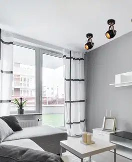 Nástenné svetlá Čierno-medená nastaviteľná nástenná lampa E14 40W Anica