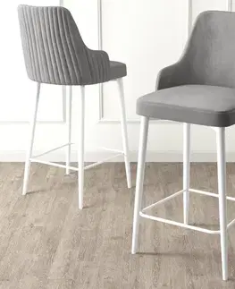 Barové stoličky Bar Stool Set (6 Pieces) Enox - Grey, White