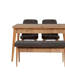 Jedálenské sety Jedálenský set s rozkladacím stolom a stoličkami (4 kusy) Vina 1053 - Anthracite, Atlantic