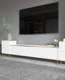 Obývacie steny TV skrinka / Obývacia stena Imaj - White, Gold