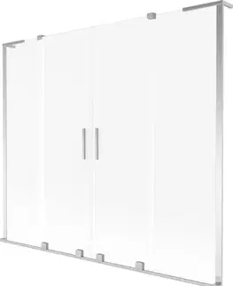 Sprchové dvere MEXEN/S - Velar L Duo dvojkrídlová posuvná vaňová zástena 200 x 150, dekor, chróm 896-200-003-32-01