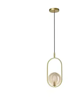 Svietidlá  Luster na lanku CORDEL 1xG9/28W/230V mosadz/dymová béžová 31-44099