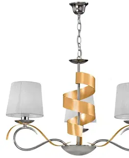 Svietidlá Závesná lampa chróm/zlatý luster 3x40W E14 Denis