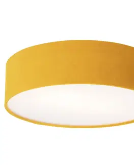 Stropné osvetlenie Moderné stropné svietidlo okrové 40 cm so zlatým vnútrom - Drum