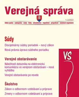 Verejné právo Verejná správa 1-2/2022 – Odborné vzdelávanie a príprava, Verejné obstarávanie