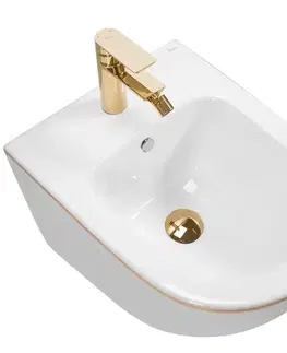 Bidety REA - Závesný bidet Carlo Mini White Gold Edge REA-C6990