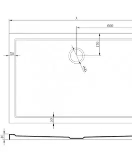 Vane MEXEN - Flow sprchová vanička obdĺžniková slim 70 x 100, biela lesk 46R107010