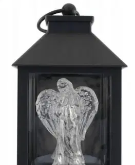 Záhradné lampy Kinekus Lampáš LED anjel čierny, 11,5x11,5x20cm