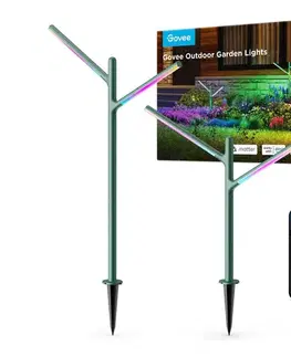 Záhradné lampy Govee-SADA 2x LED RGBICWW Stm. vonkajšia lampa LED/36W/230V IP66 2700-6500K Wi-Fi H7086341