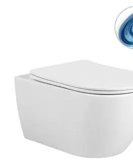 Záchody CERANO - WC závesné Felci, Vortex + Slim/UF sedátko - biela lesklá - 55,5x36 CER-680365