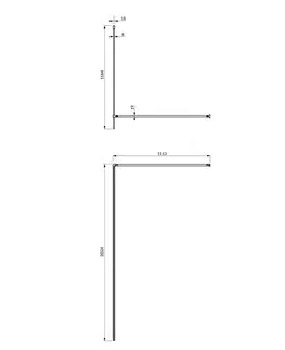 Sprchovacie kúty OMNIRES - MARINA walk-in, 120 cm čierna mat / transparent /BLMTR/ DNR12XBLTR