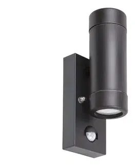 Záhradné lampy Rabalux 8835 - Vonkajšie nástenné svietidlo s pohybovým senzorom MEDINA 2xGU10/10W/230V 8835