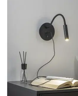 Svietidlá BRILAGI - LED Flexibilná nástenná lampa s USB portom MAYA LED/3W/230V čierna BRI101