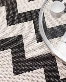 Koberce Koberec Modern Chevron black/beige 160x230cm