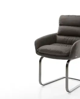 Jedálenské stoličky DELIFE Jedálenská stolička Abelia-Flex s opierkami mikrovlákno antracit vintage jedálenská stolička plochý grafit
