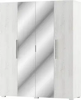 Šatníkové skrine ROMER šatníková skriňa 4D, biela/light artwood