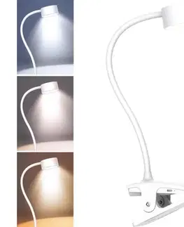 Lampy  WO3001-W- LED Stm. flexib. lampa s klipom LED/2W/5V 3000/4000/6500K biela WO3001-W