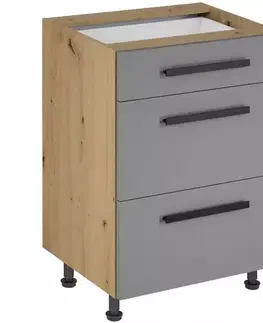 Kuchynské skrinky stojace Kuchynská skrinka Langen D60S3 úchyt  beige