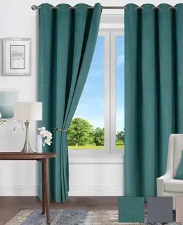Závesy do spálne Záves na krúžkoch Velvet Luisa YX284/5 135x250 cm zelený