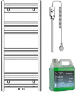 Doplnky do kúpeľne CERANO - Kúpeľňový elektrický radiátorový set Benito - 300W - chróm - 1000x450 mm CER-264018
