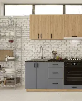 Kuchynské linky DAISY M 240 jednoduchá kuchynská linka 240 cm, kraft zlatý/antracit