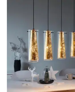 Svietidlá Eglo 97653 - Luster na lanku PINTO GOLD 4xE27/60W/230V 97653