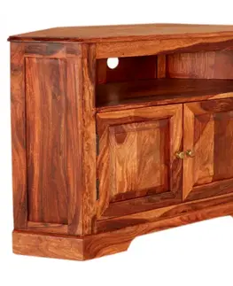 TV stolíky TV stolík rohový 110x70x50 indický masív palisander