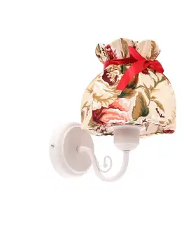 Nástenné svetlá Nástenná lampa ROZANO biela 1x40W E27 kvetinové tienidlo