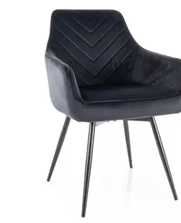 Kuchynské a jedálenské stoličky Signal Jedálenská stolička SERVIO VELVET | čierna