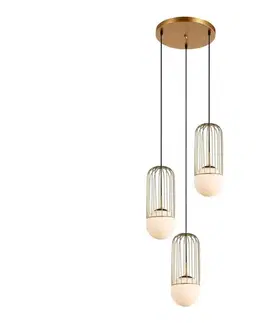 Svietidlá  MDM-3939/3 GD - Luster na lanku MATTY 3xE27/40W/230V zlatá MDM-3939/3 GD