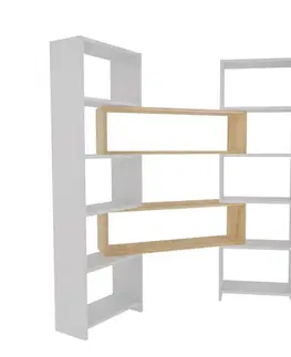Knižnice Knižnica Poyraz - White, Oak