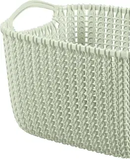 Koše na prádlo CURVER - Kôš na čisté prádlo biely 8L hranatý, umelá hmota, Knit