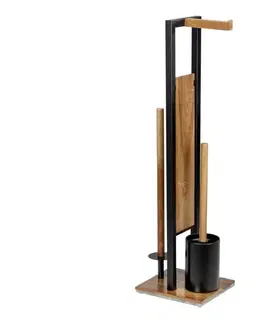 Svietidlá WENKO 25784100 - WC súprava RIVALTA 18x70 cm hnedá/čierna 25784100