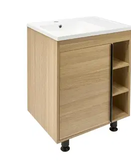 Kúpeľňový nábytok Kúpeľňová skrinka s umývadlom Naturel Lucca 59x70x45 cm dub mat LUCCA60D LUCCA60D