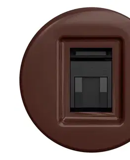 Predlžovacie káble lap - Retro dátová zásuvka bez rámika hnedá H/DATA